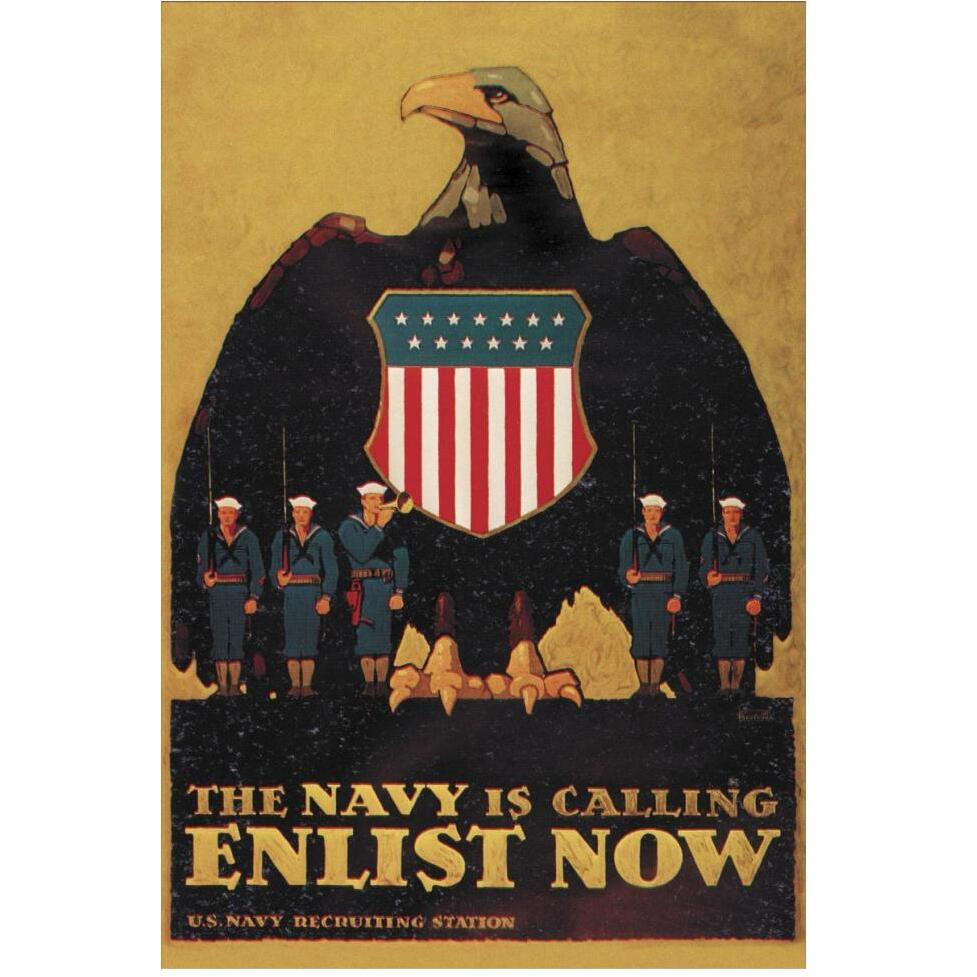 WWI Navy is Calling Enlist Now-Paper Art-42&quotx62"