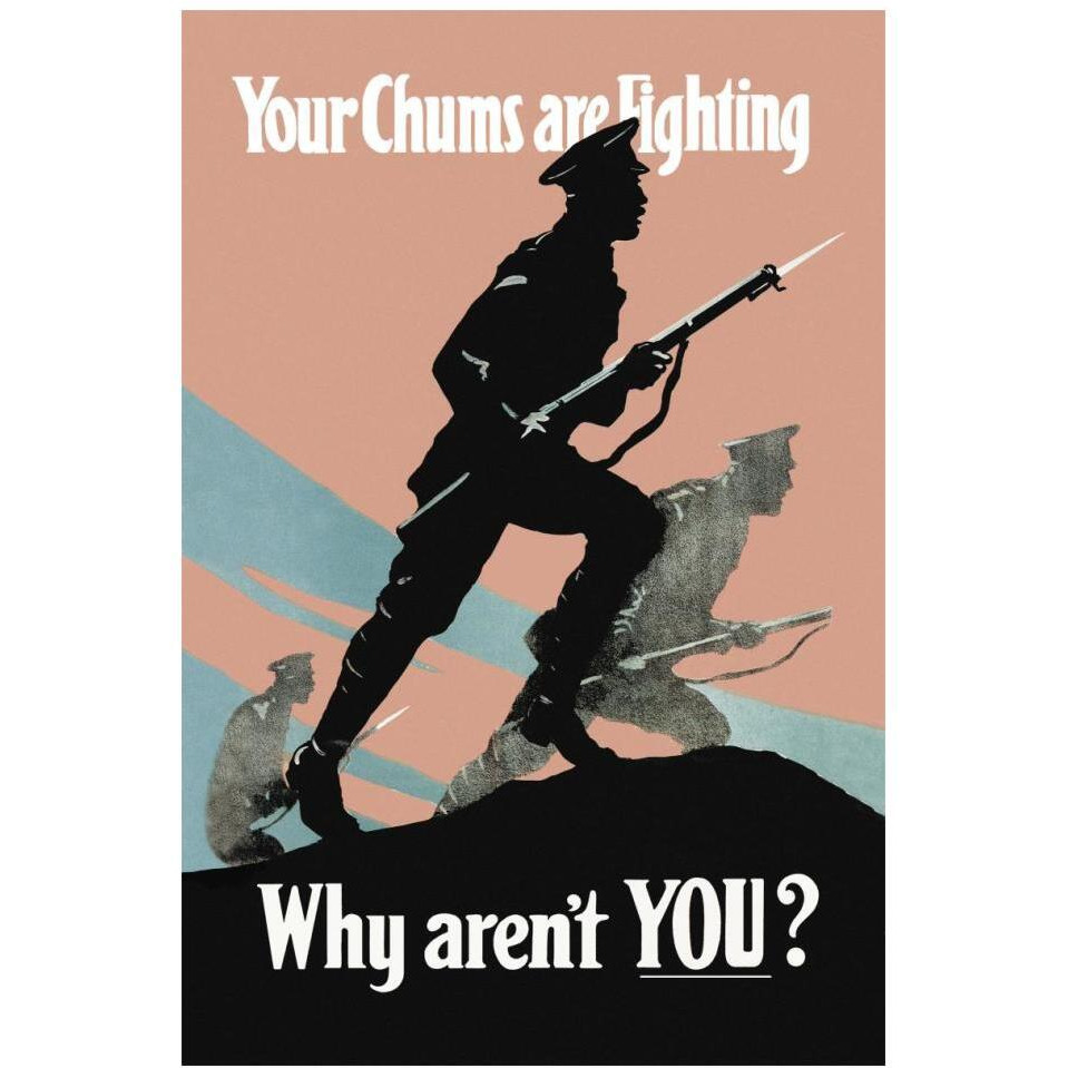 WWI Your Chums Are Fighting Why Aren't You-Paper Art-14&quotx20"