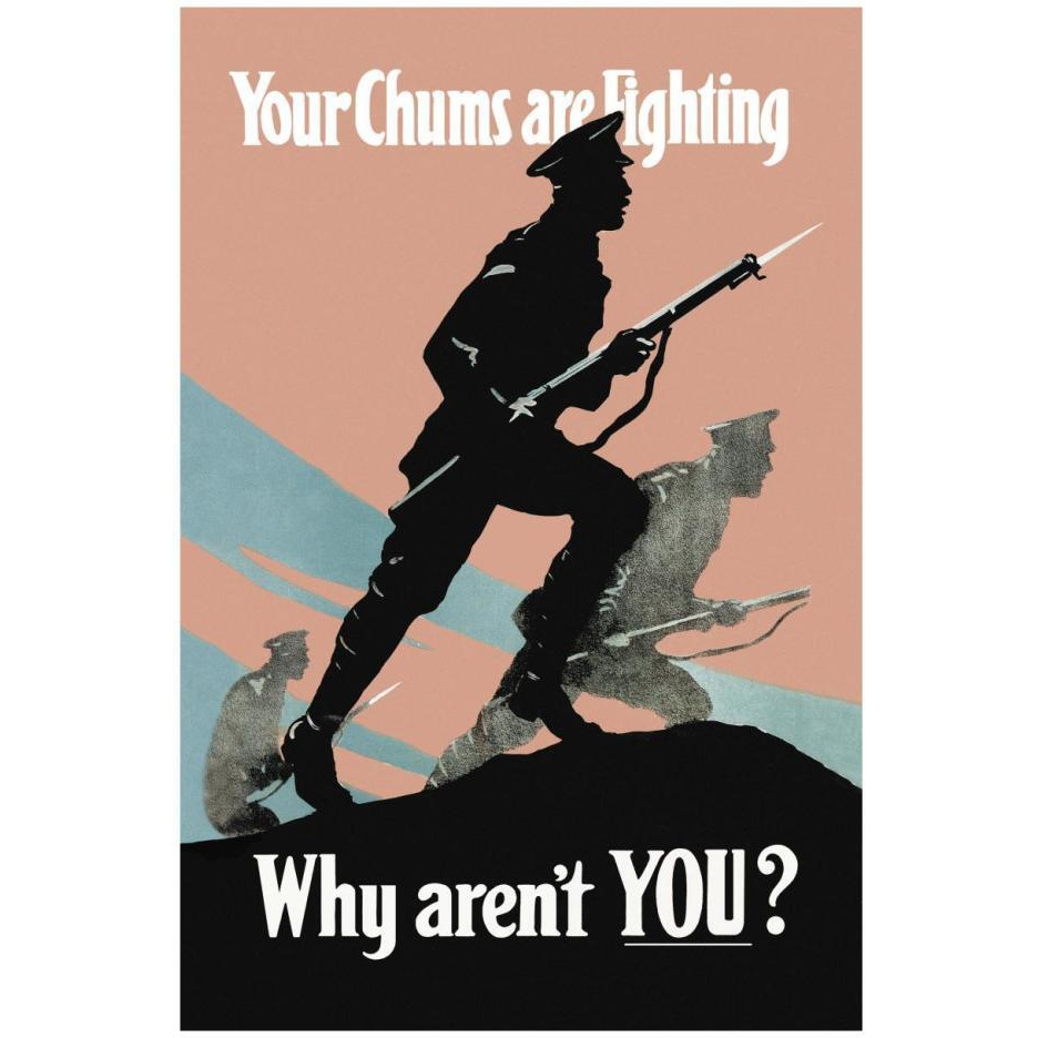 WWI Your Chums Are Fighting Why Aren't You-Paper Art-18&quotx26"