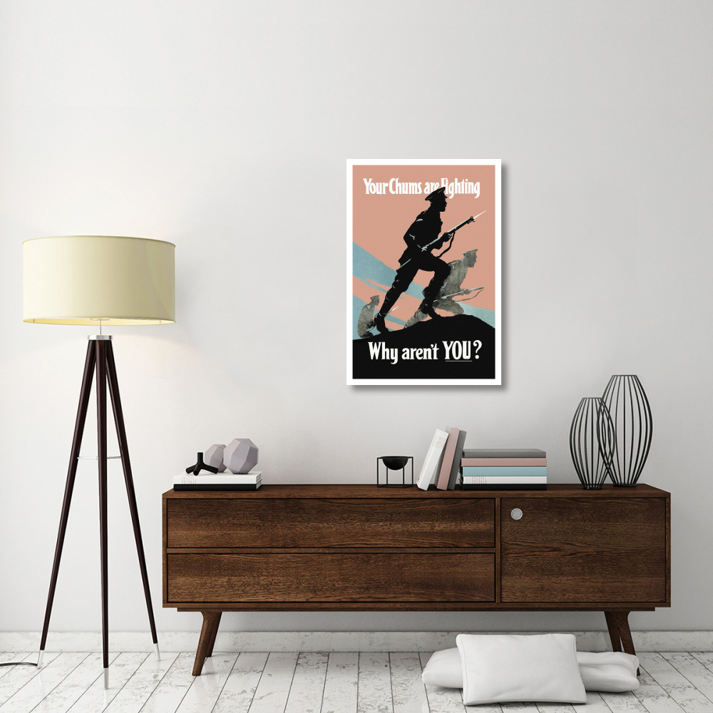 WWI Your Chums Are Fighting Why Aren't You-Paper Art-26&quotx38"