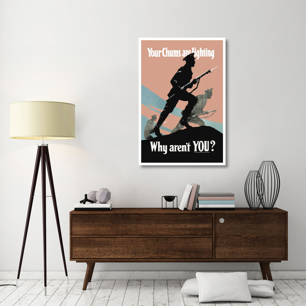 WWI Your Chums Are Fighting Why Aren't You-Paper Art-34&quotx50"