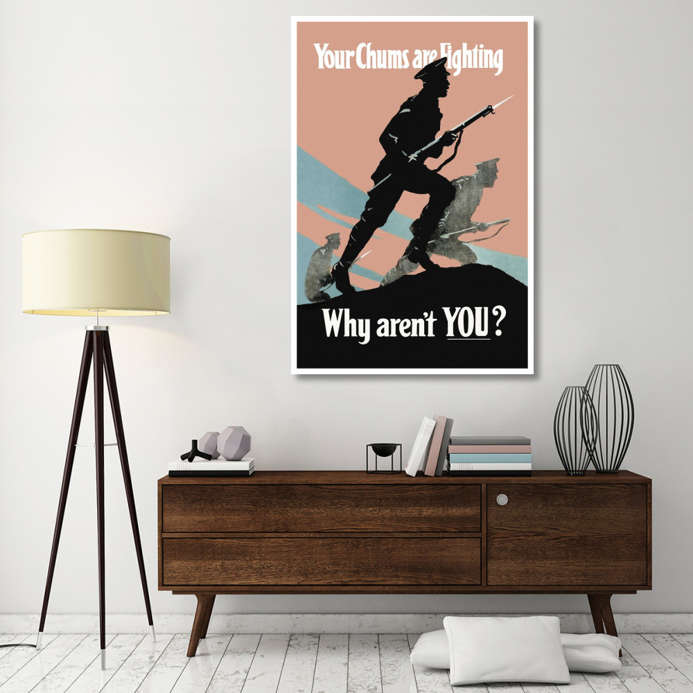 WWI Your Chums Are Fighting Why Aren't You-Paper Art-42&quotx62"