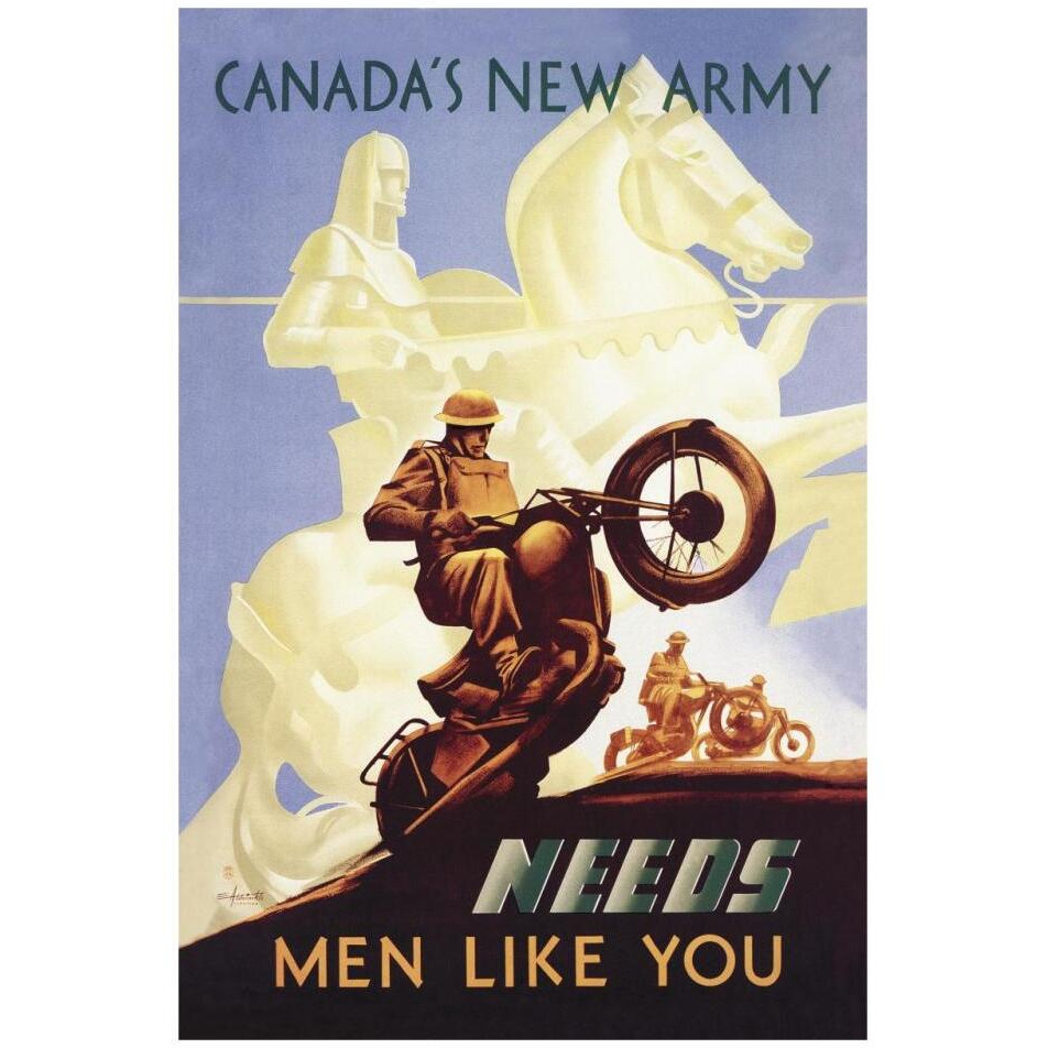 WWI Canada's New Army Men Like You-Paper Art-22&quotx32"