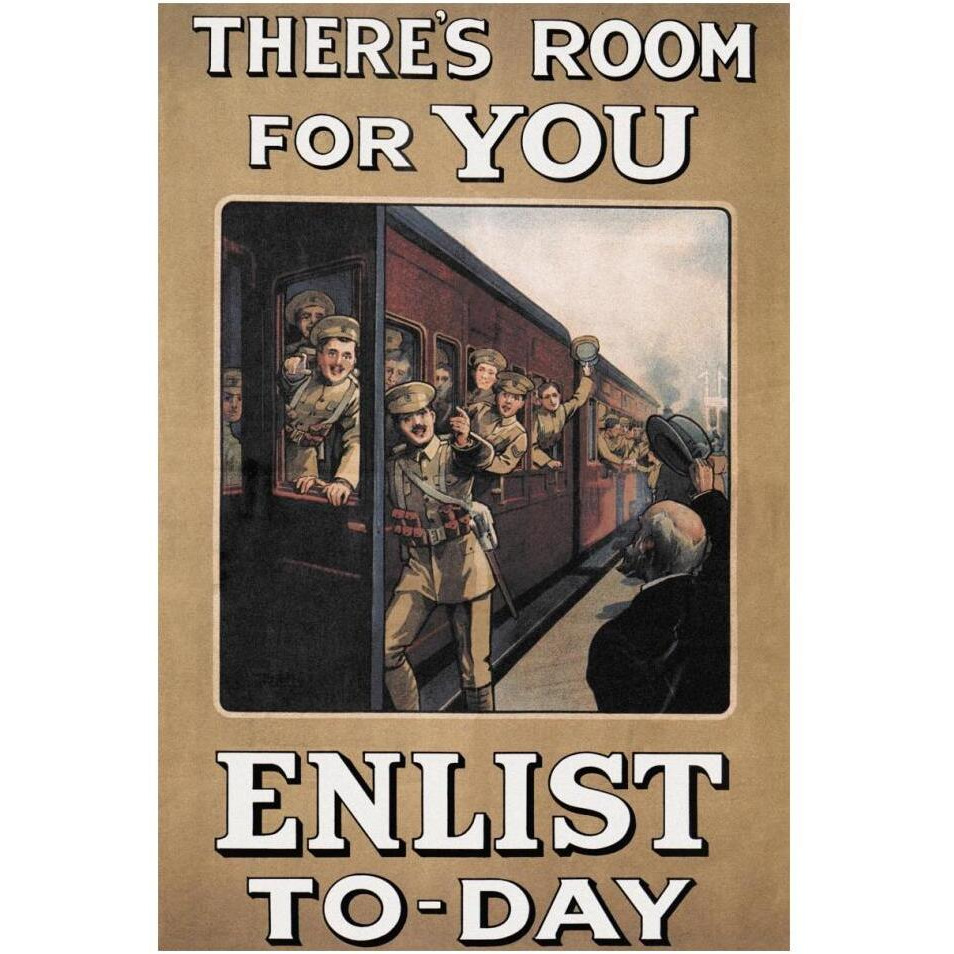WWI There's Room for You Enlist Today-Paper Art-14&quotx20"