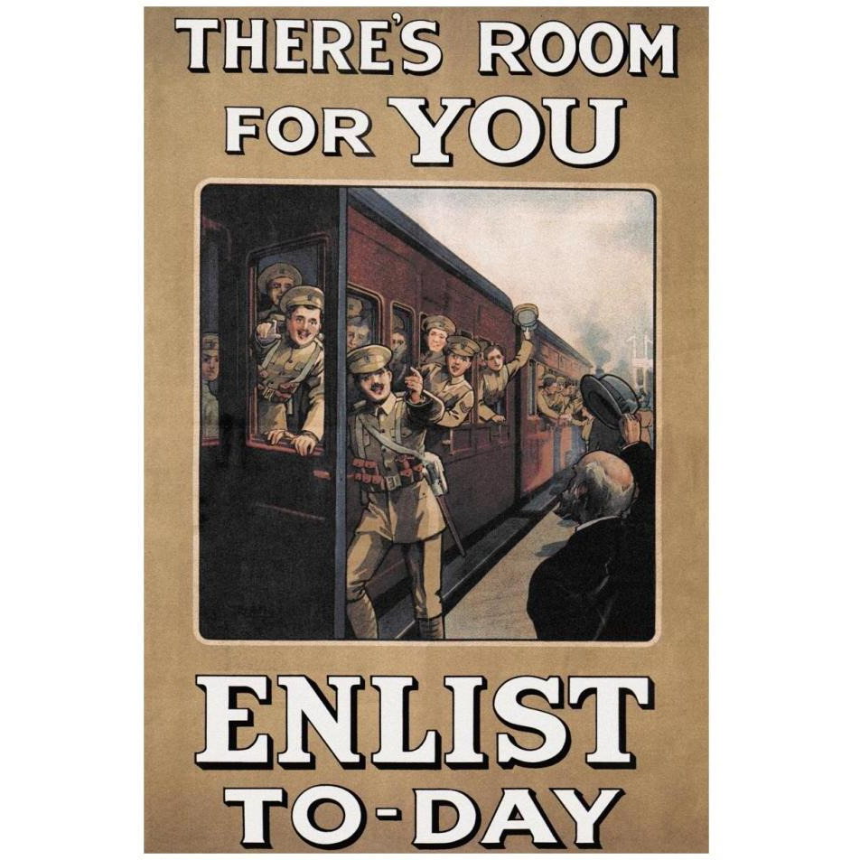 WWI There's Room for You Enlist Today-Paper Art-22&quotx32"