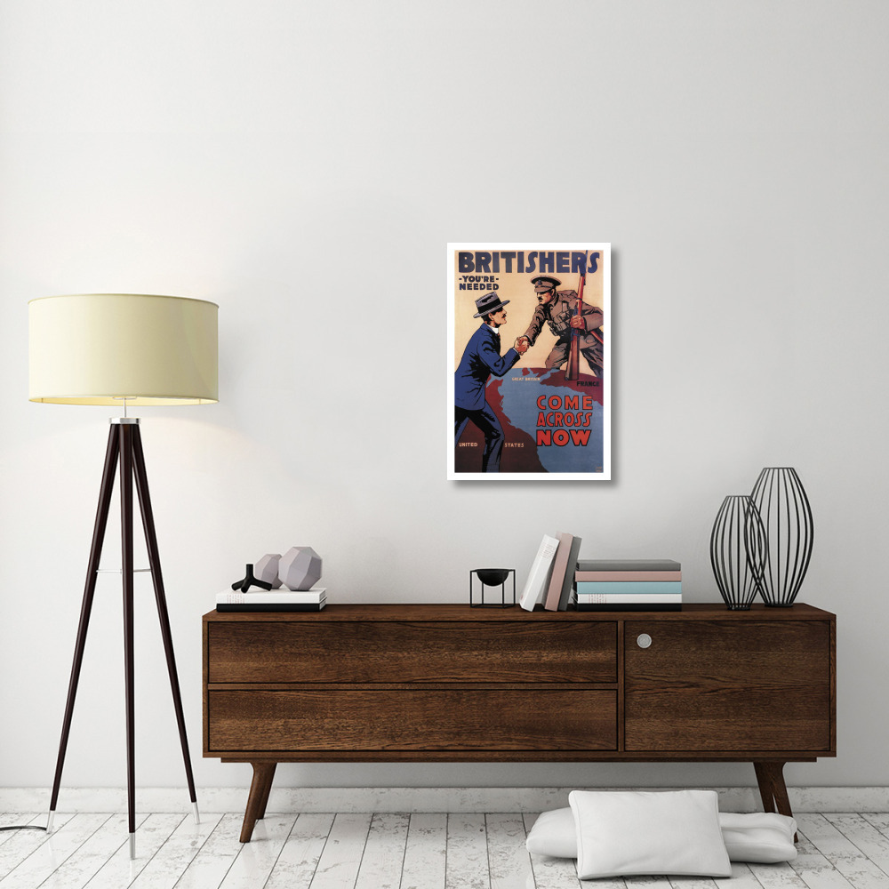 WWI Britishers You're Needed Come Across Now-Paper Art-22&quotx32"