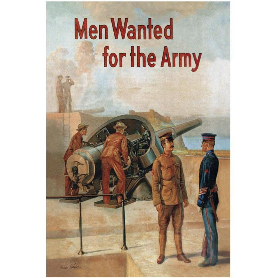 WWI Men Wanted for the Army-Paper Art-26&quotx38"