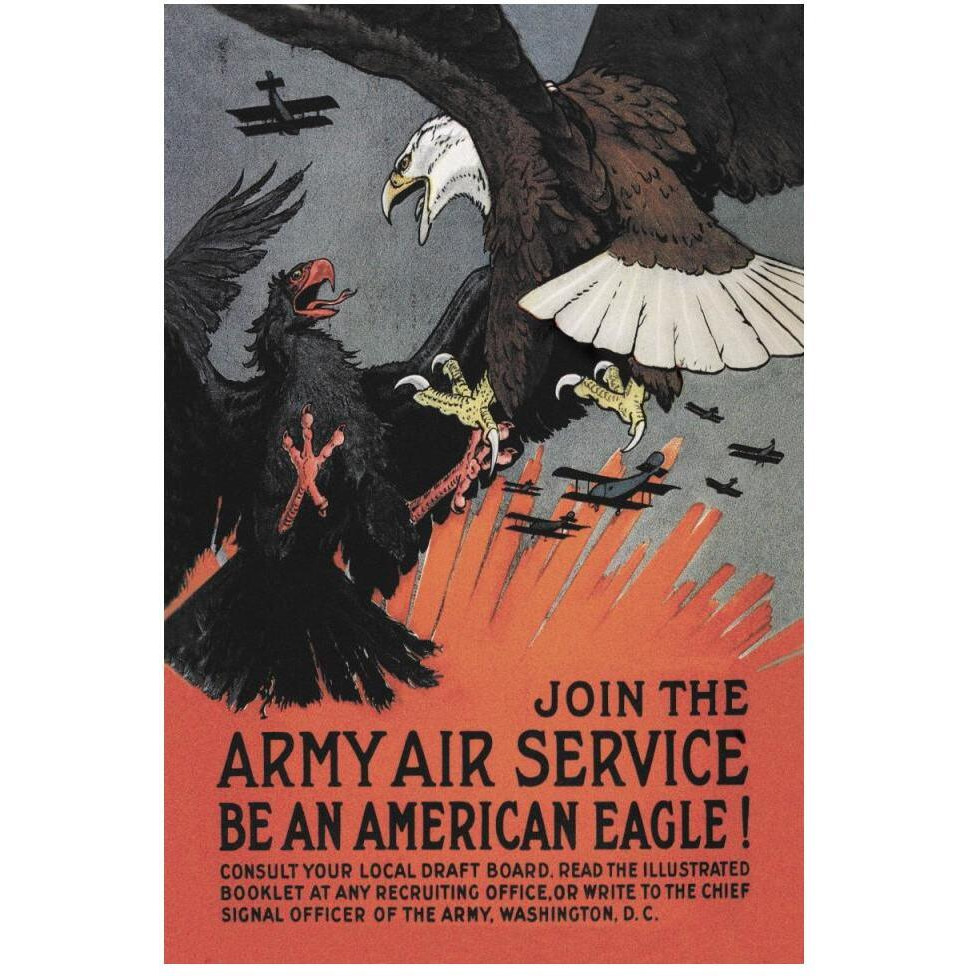 WWI Join the Army Air Service Be an American Eagle-Paper Art-34&quotx50"