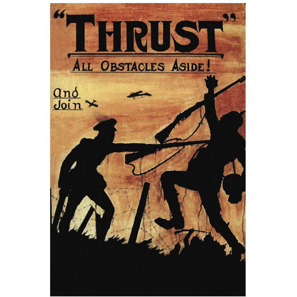 WWI Thrust All Obstacles Aside-Paper Art-14&quotx20"