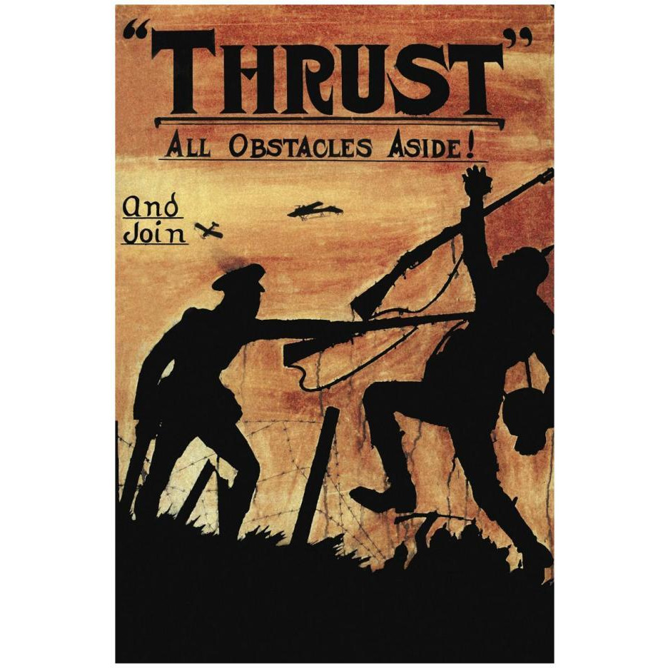 WWI Thrust All Obstacles Aside-Paper Art-18&quotx26"