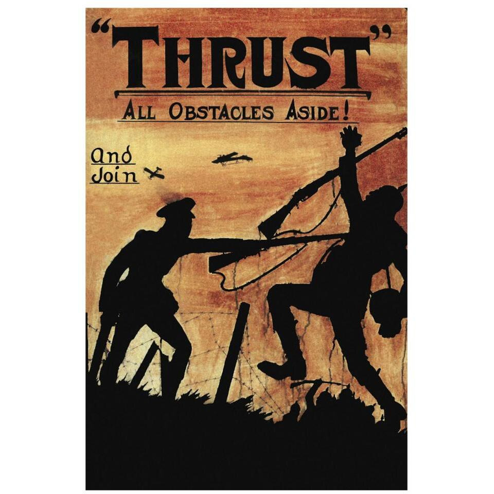 WWI Thrust All Obstacles Aside-Paper Art-22&quotx32"