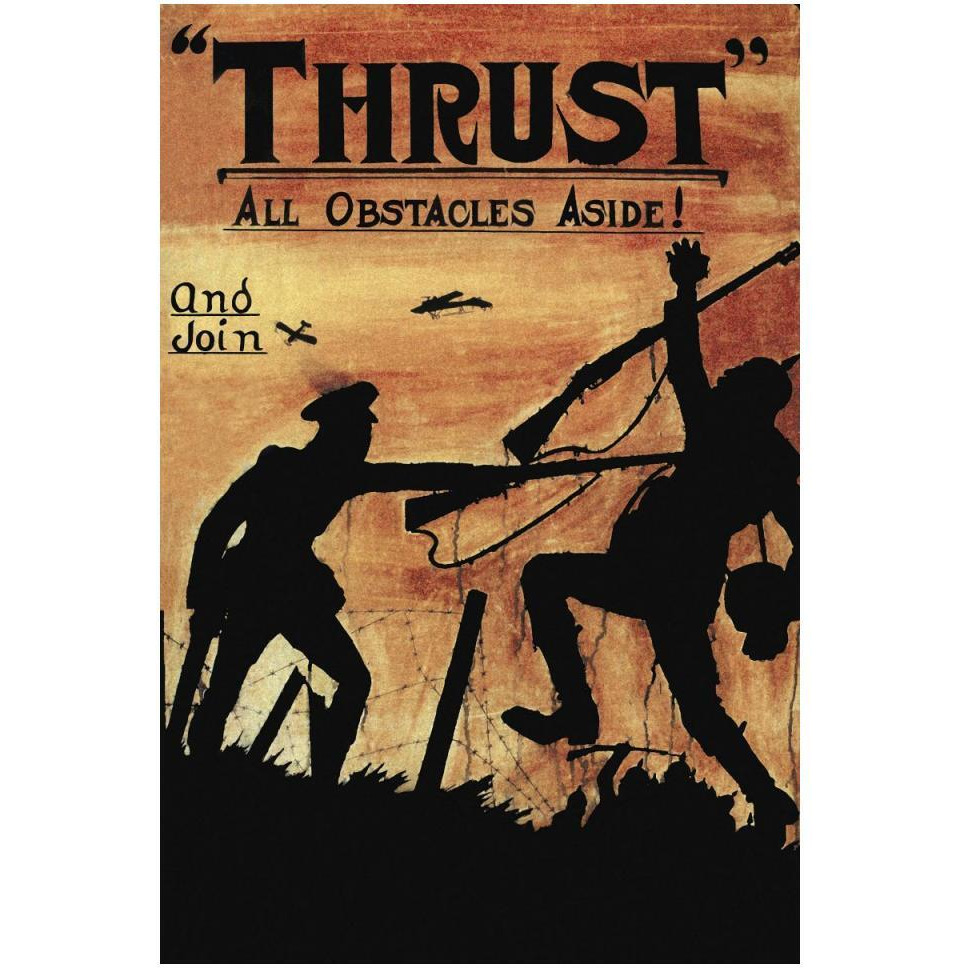 WWI Thrust All Obstacles Aside-Paper Art-34&quotx50"