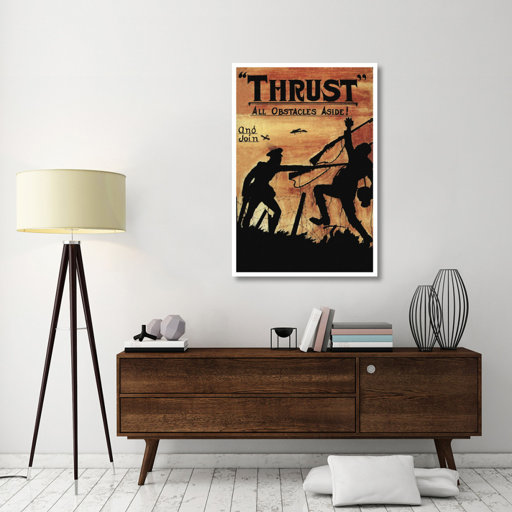 WWI Thrust All Obstacles Aside-Paper Art-34&quotx50"