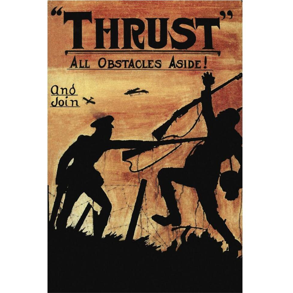 WWI Thrust All Obstacles Aside-Paper Art-42&quotx62"