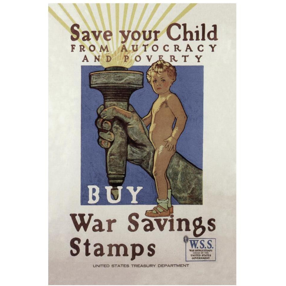 WWI Save Your Child-Paper Art-26&quotx38"