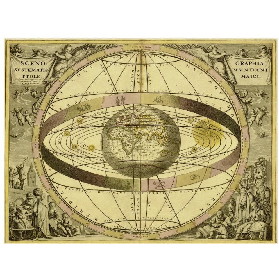Maps of the Heavens Sceno Systematis Ptolemaici-Paper Art-18&quotx14"