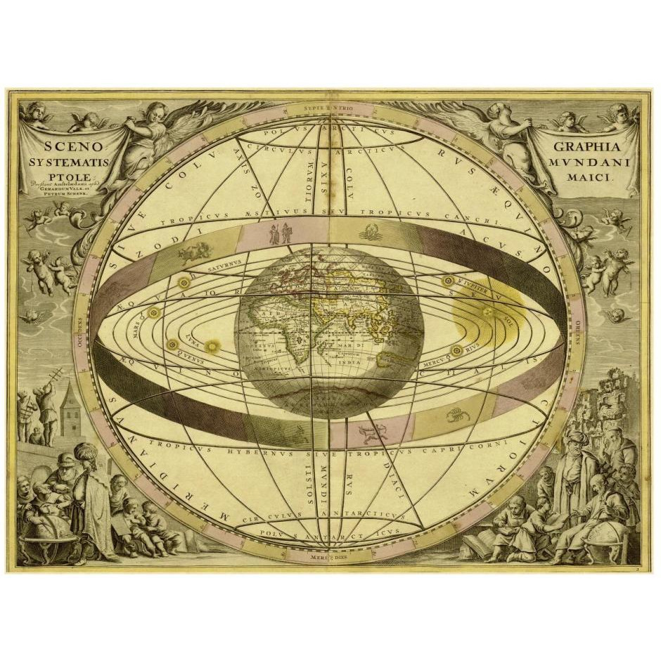 Maps of the Heavens Sceno Systematis Ptolemaici-Paper Art-26&quotx20"