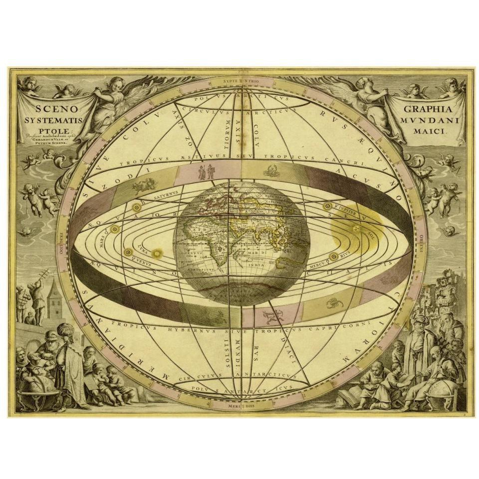 Maps of the Heavens Sceno Systematis Ptolemaici-Paper Art-34&quotx26"