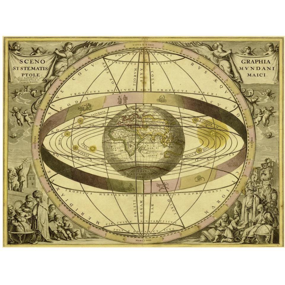 Maps of the Heavens Sceno Systematis Ptolemaici-Paper Art-42&quotx32"
