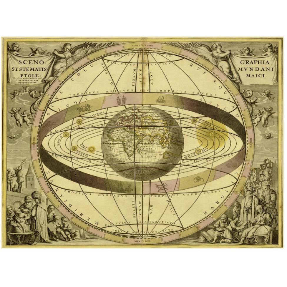 Maps of the Heavens Sceno Systematis Ptolemaici-Paper Art-50&quotx38"