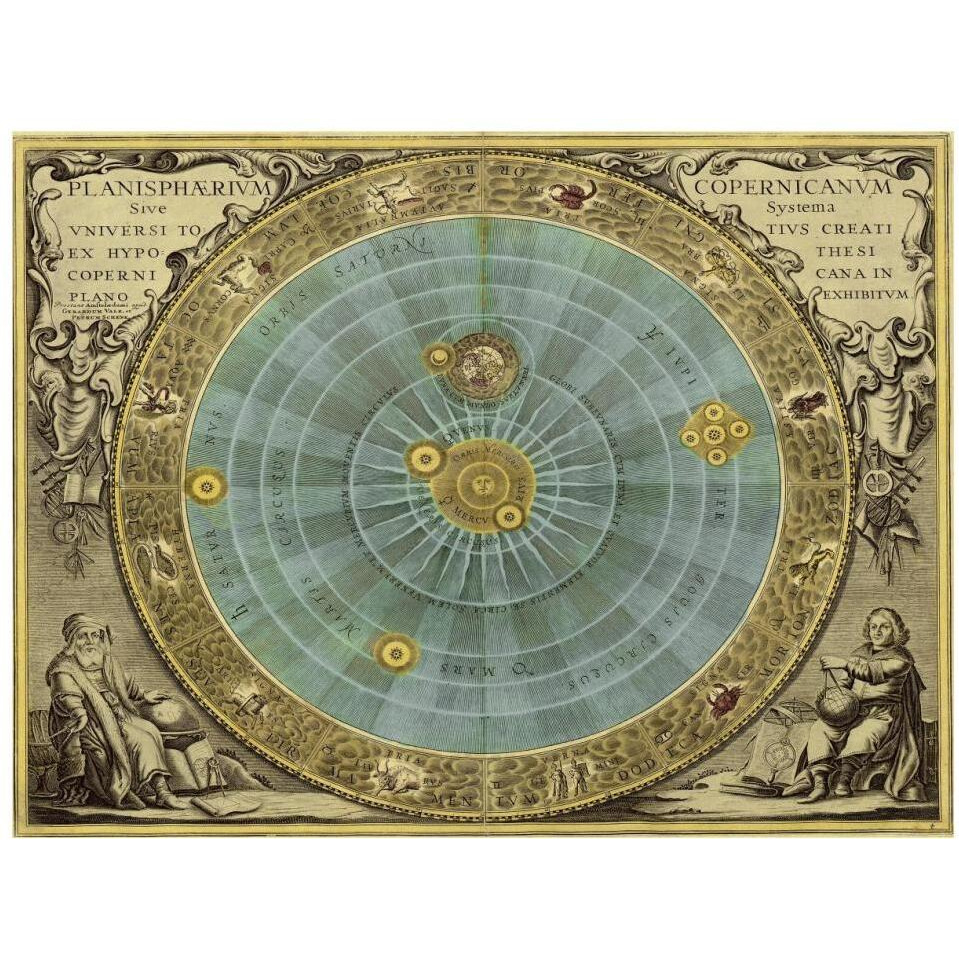 Maps of the Heavens Planisphaerium Copernicanum-Paper Art-18&quotx14"