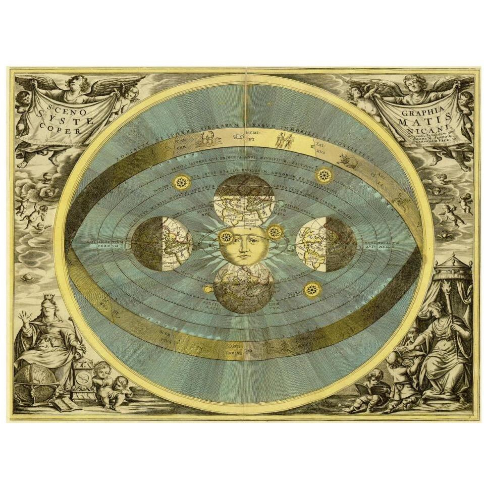 Maps of the Heavens Sceno Systematis Copernicani-Paper Art-18&quotx14"