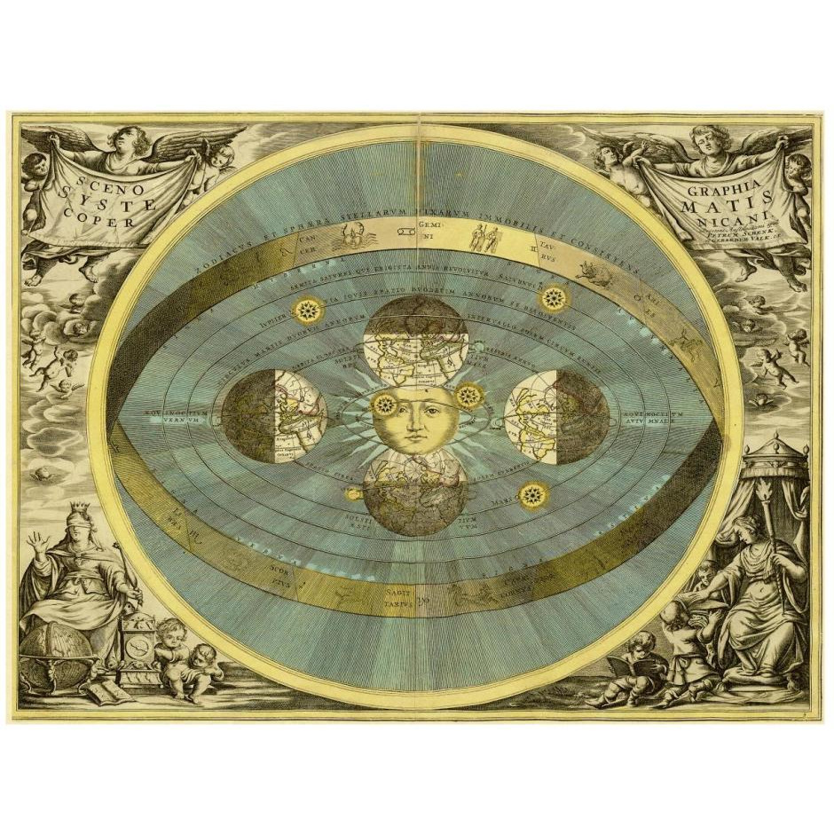 Maps of the Heavens Sceno Systematis Copernicani-Paper Art-26&quotx20"
