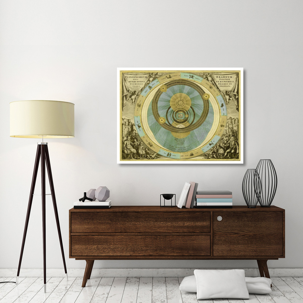 Maps of the Heavens Planisphaerium Braheum-Paper Art-50&quotx38"