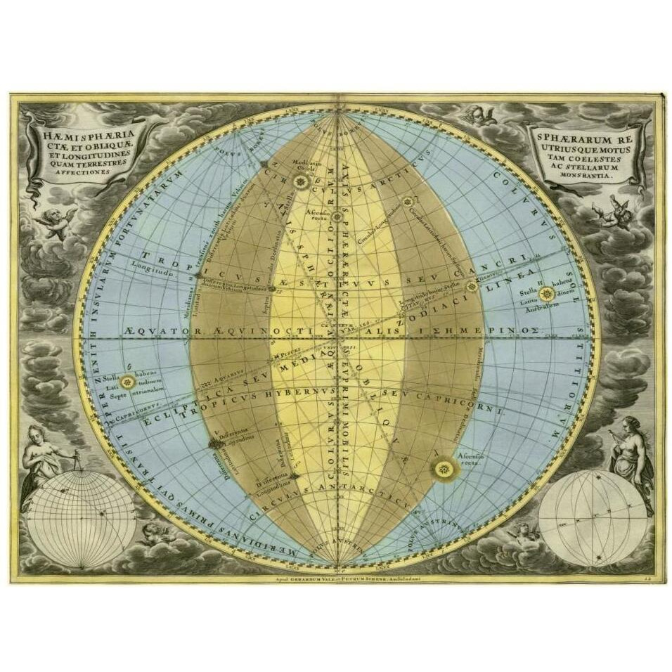 Maps of the Heavens Hemisphaeria Sphaerarum-Paper Art-34&quotx26"