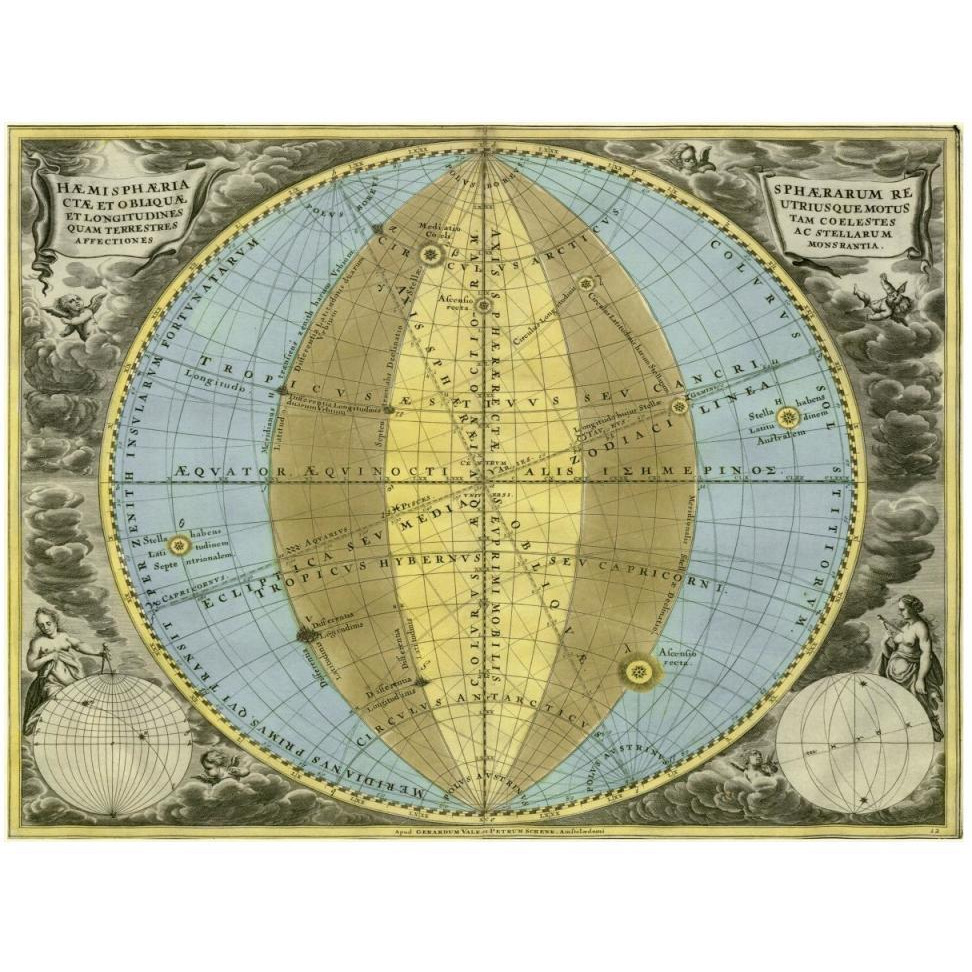 Maps of the Heavens Hemisphaeria Sphaerarum-Paper Art-50&quotx38"