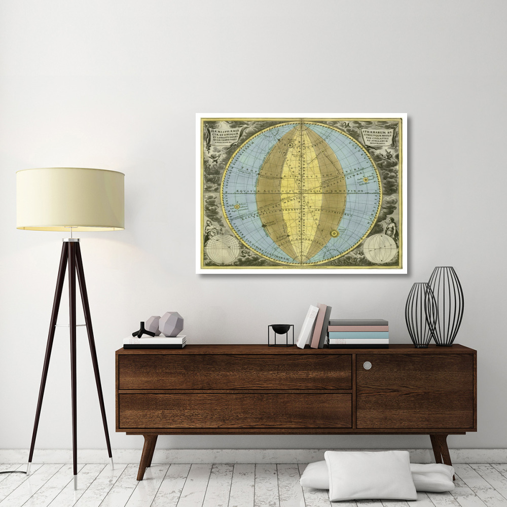 Maps of the Heavens Hemisphaeria Sphaerarum-Paper Art-50&quotx38"