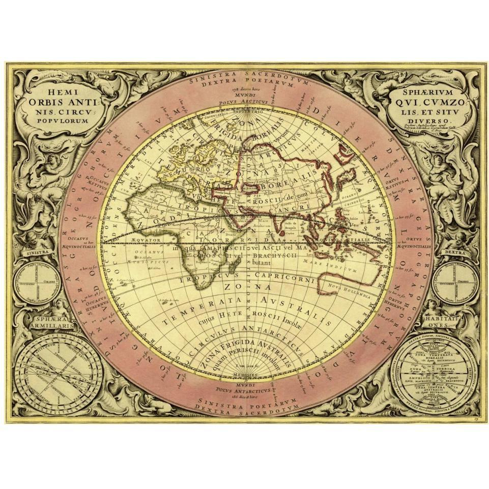 Maps of the Heavens Hemisphaerium Orbis Antiqui-Paper Art-42&quotx32"