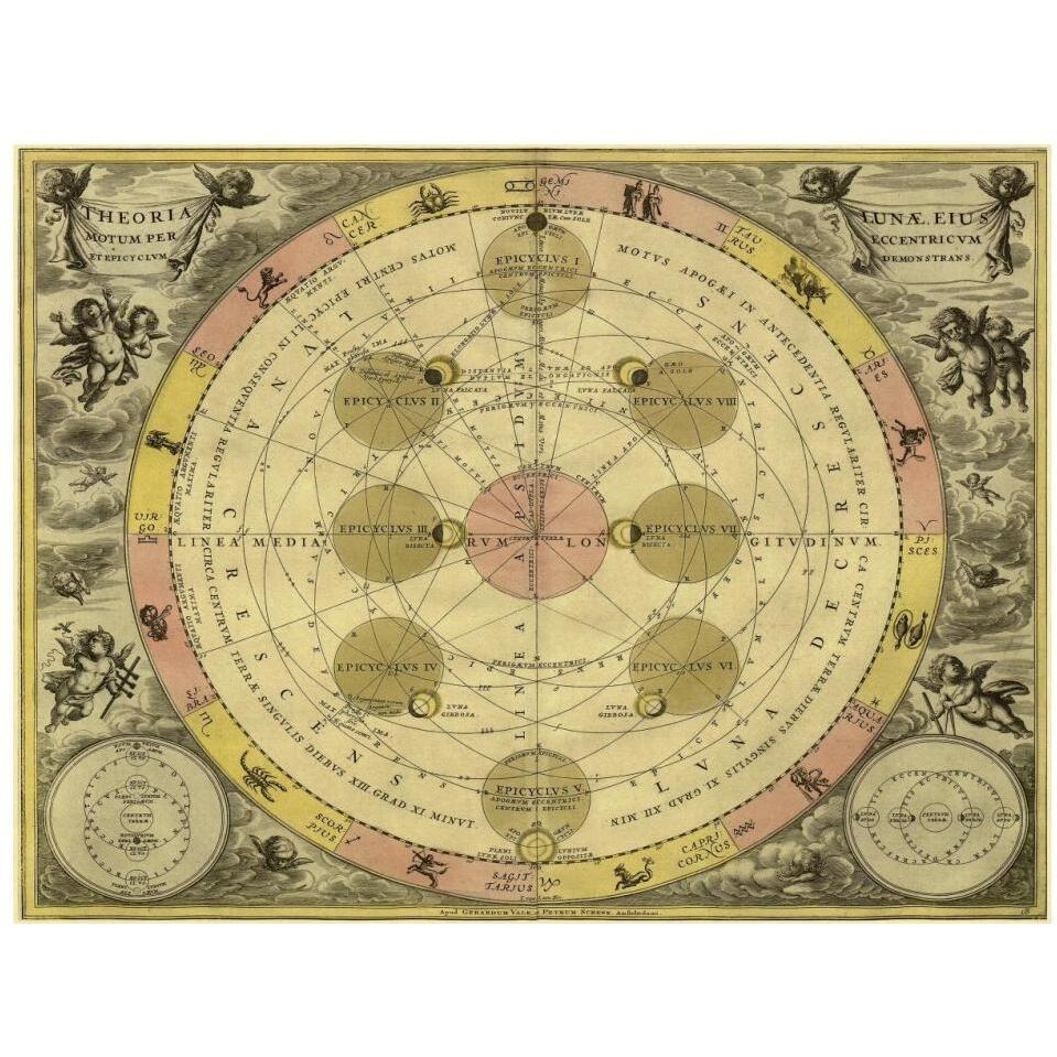 Maps of the Heavens Theoria Luna-Paper Art-18&quotx14"