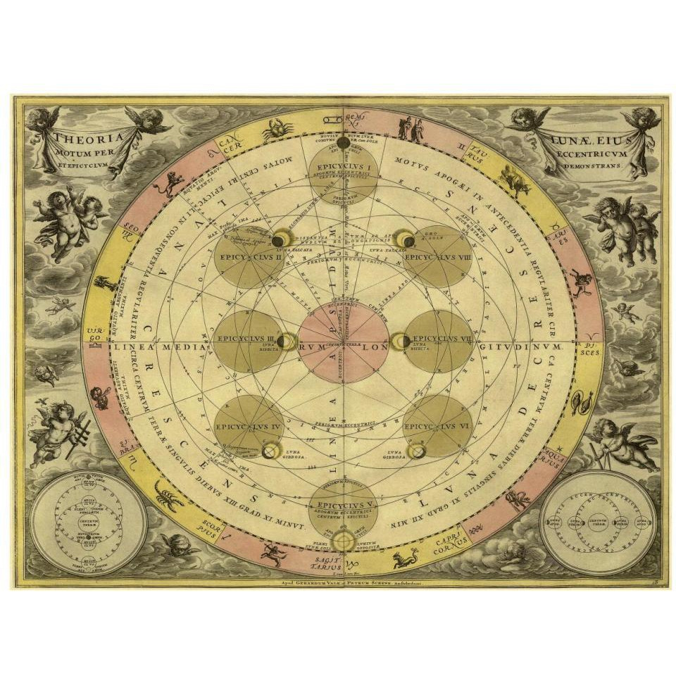 Maps of the Heavens Theoria Luna-Paper Art-34&quotx26"