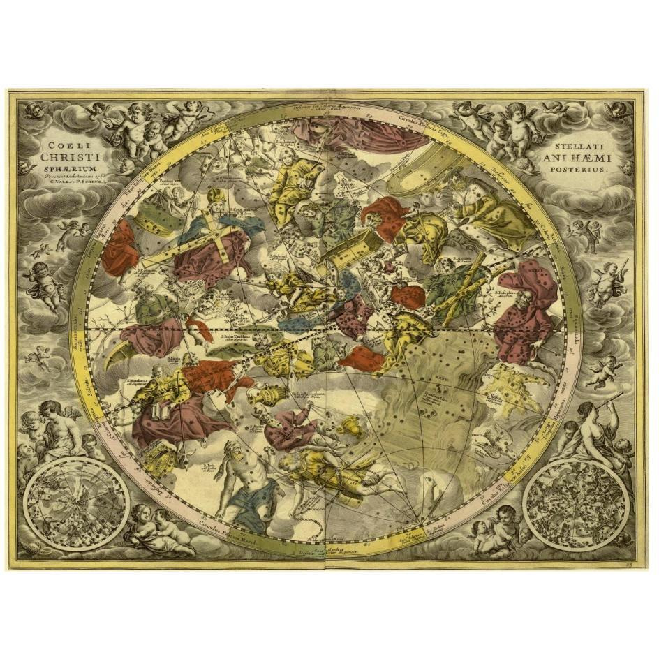 Maps of the Heavens Coelistellati Christianihaemi-Paper Art-26&quotx20"