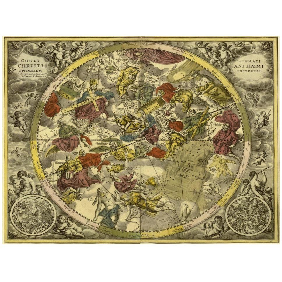 Maps of the Heavens Coelistellati Christianihaemi-Paper Art-42&quotx32"
