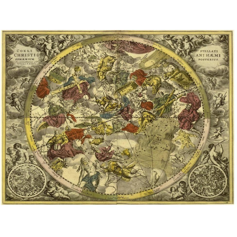Maps of the Heavens Coelistellati Christianihaemi-Paper Art-50&quotx38"