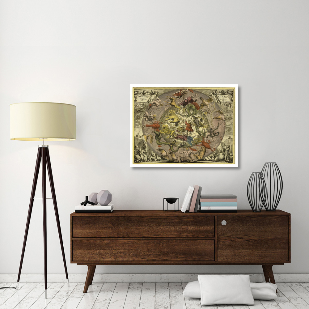 Maps of the Heavens Hemisphaeriibore Alis Coelietterrae-Paper Art-42&quotx32"