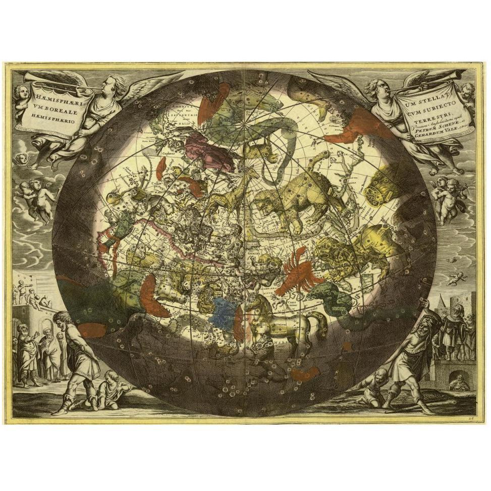 Maps of the Heavens Hemisphaerium Stellatum Boreale Cum Subiecto-Paper Art-50&quotx38"