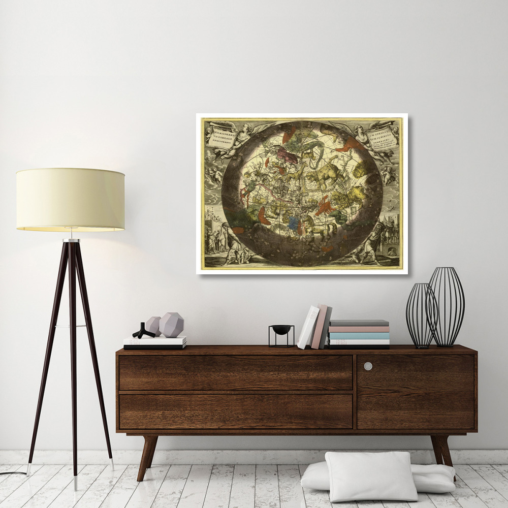 Maps of the Heavens Hemisphaerium Stellatum Boreale Cum Subiecto-Paper Art-50&quotx38"