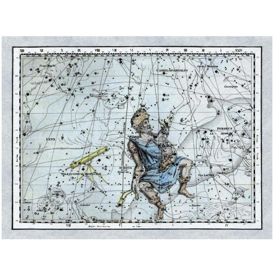 Maps of the Heavens Auriga the Charioteer-Paper Art-34&quotx26"
