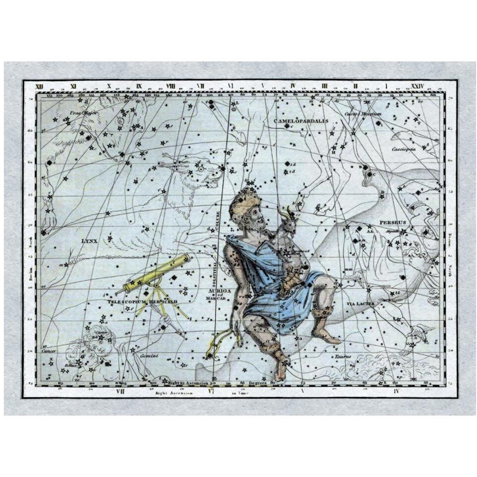 Maps of the Heavens Auriga the Charioteer-Paper Art-42&quotx32"