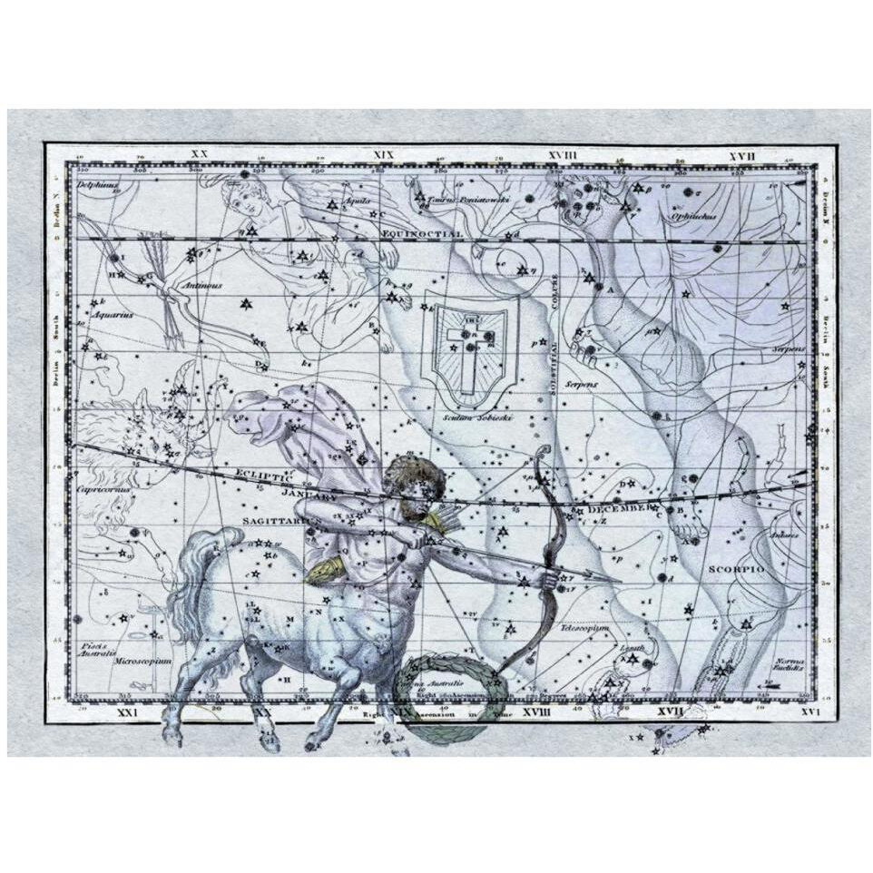 Maps of the Heavens Sagittarius the Centaur-Paper Art-42&quotx32"