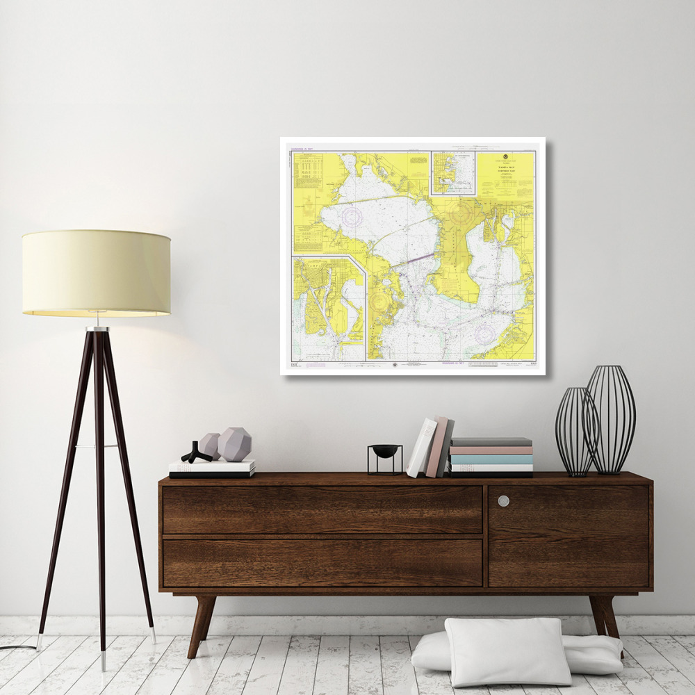 Nautical Chart - Tampa Bay - Northern Part ca. 1975-Paper Art-46&quotx41"