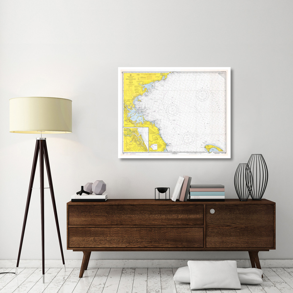 Nautical Chart - Massachusetts Bay ca. 1970-Paper Art-46&quotx37"