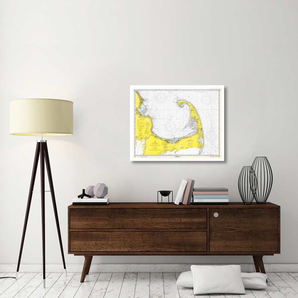 Nautical Chart - Cape Cod Bay ca. 1970-Paper Art-38&quotx30"