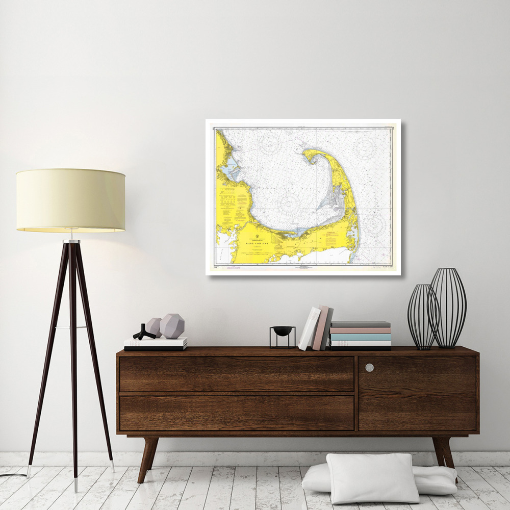 Nautical Chart - Cape Cod Bay ca. 1970-Paper Art-46&quotx37"