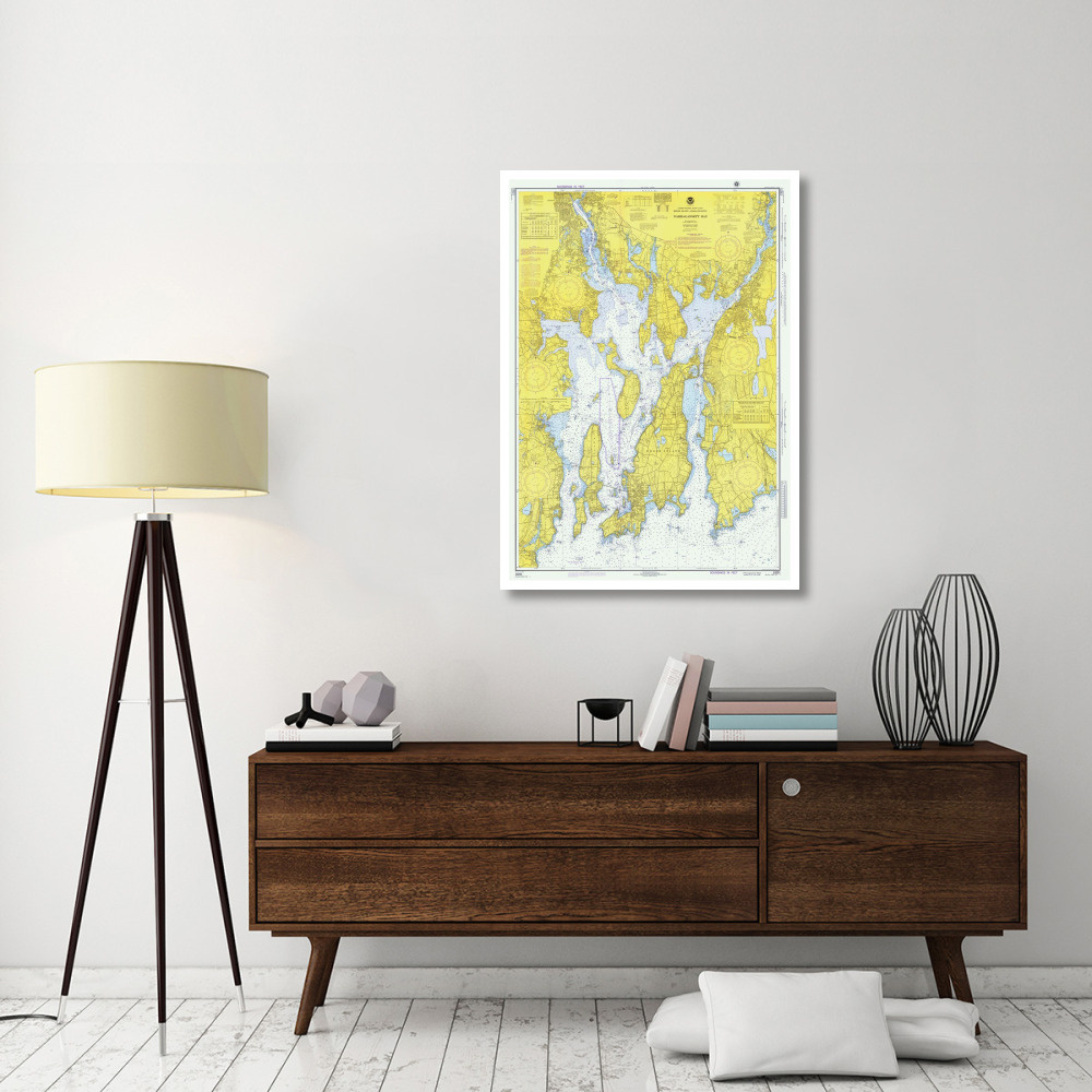 Nautical Chart - Narragansett Bay ca. 1975-Paper Art-33&quotx46"