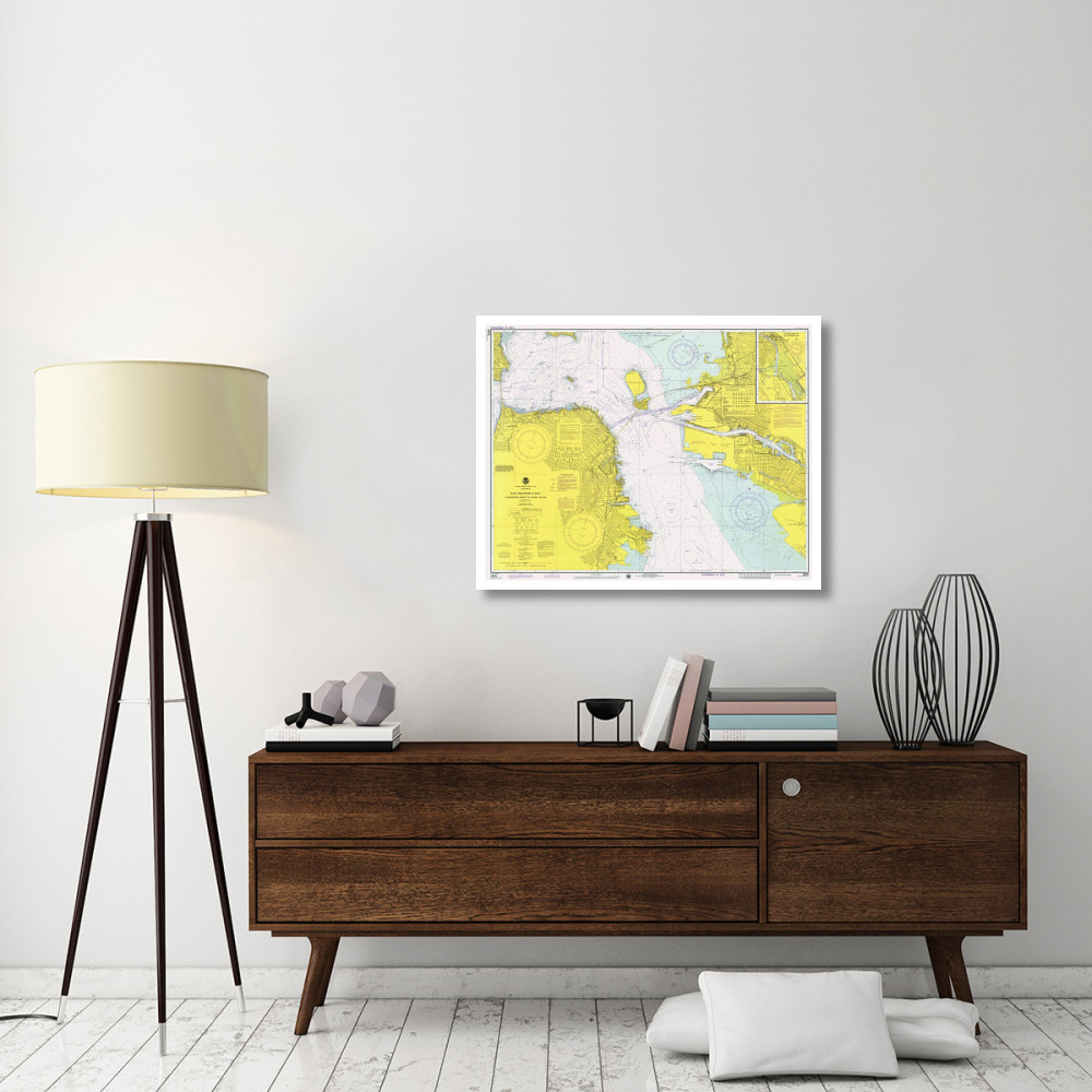 Nautical Chart - San Francisco Bay ca. 1975-Paper Art-38&quotx30"
