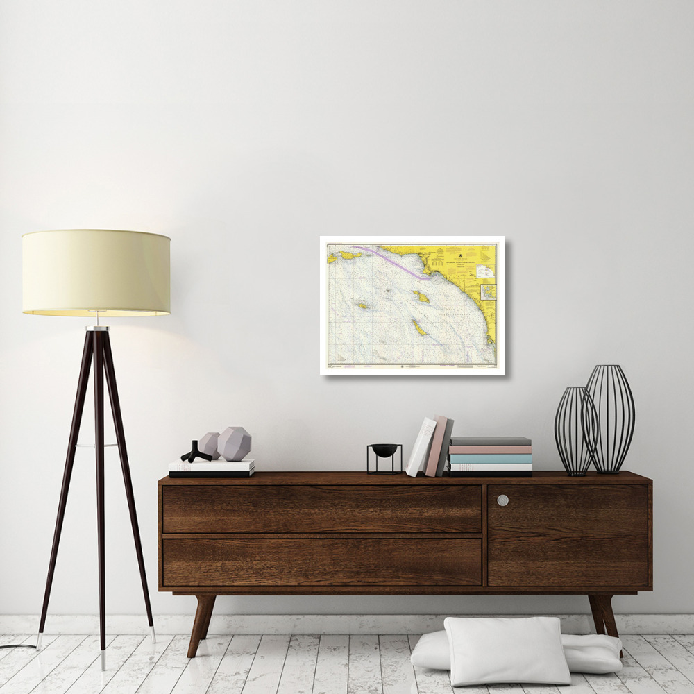 Nautical Chart - San Diego to Santa Rosa Island ca. 1975-Paper Art-32&quotx24"